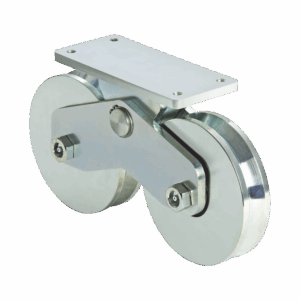 339V - Rueda Doble de 12 cm / Capacidad Para Puertas de  hasta 1200 kg / Canal Tipo V