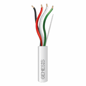 Bobina de 152 Metros / Cable de Cobre / 4 x 18 AWG / Riser / Color Blanco / Para Aplicaciones de Alarmas de Intrusión/Control de Acceso/ Automatización / Interfonos y Tv Porteros