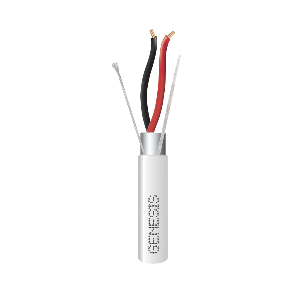 Carrete de 152 Metros de Cable / 2 x 16 AWG / BLINDADO / PLENUM / Color Blanco / Para Aplicaciones de Audio, Seguridad y Control