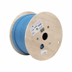Bobina de Cable Blindado F/UTP de 4 Pares, Z-MAX, Cat6A, Soporte de Aplicaciones 10GBase-T, CMR (Riser), Color Azul, 305m