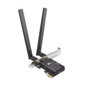 Adaptador PCIe inalámbrico doble banda AX3000 Mbps / Seguridad Inalámbrica WPA3 /Antena de alta ganancia / Tecnología MU-MUMO 2X2 / Soporte de perfil bajo y Altura completa / Bluetooth 5.2