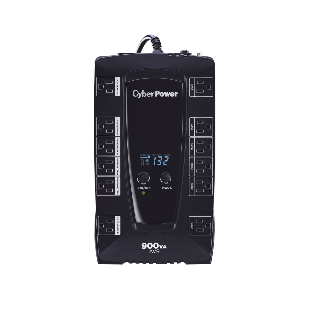 UPS de 900 VA/480 W, Topología Línea Interactiva, Entrada 120 Vca NEMA 5-15P, Tipo Gabinete Compacto, Con 12 Tomas NEMA 5-15R
