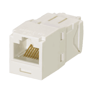 Conector Jack RJ45 Estilo TG, Mini-Com, Categoría 6, de 8 posiciones y 8 cables, Color Blanco Mate