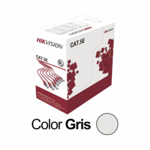 Bobina de Cable UTP 305 Metros / Cat5E (24 AWG) / Color Gris / PVC (CM) / Uso en Interior / 100% Cobre / Aplicaciones de CCTV y Redes de Datos