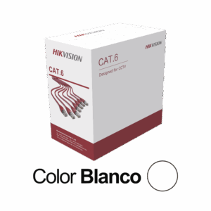 Bobina de Cable UTP 305 Mts / Cat 6 (24 AWG) / Color Blanco / PVC (CM) / Uso en Interior / CCA (Cobre con Aluminio) / Aplicaciones de CCTV y Redes de Datos