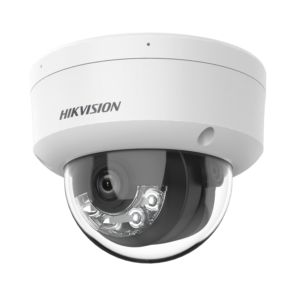 Domo IP 4 Megapixel / Lente 2.8 mm / Dual Light (30 mts IR + 30 mts Luz Blanca) / Micrófono Integrado / Antivandálico IK08 / ACUSENSE Lite / Exterior IP67 / H.265 / PoE / ONVIF / Micro SD