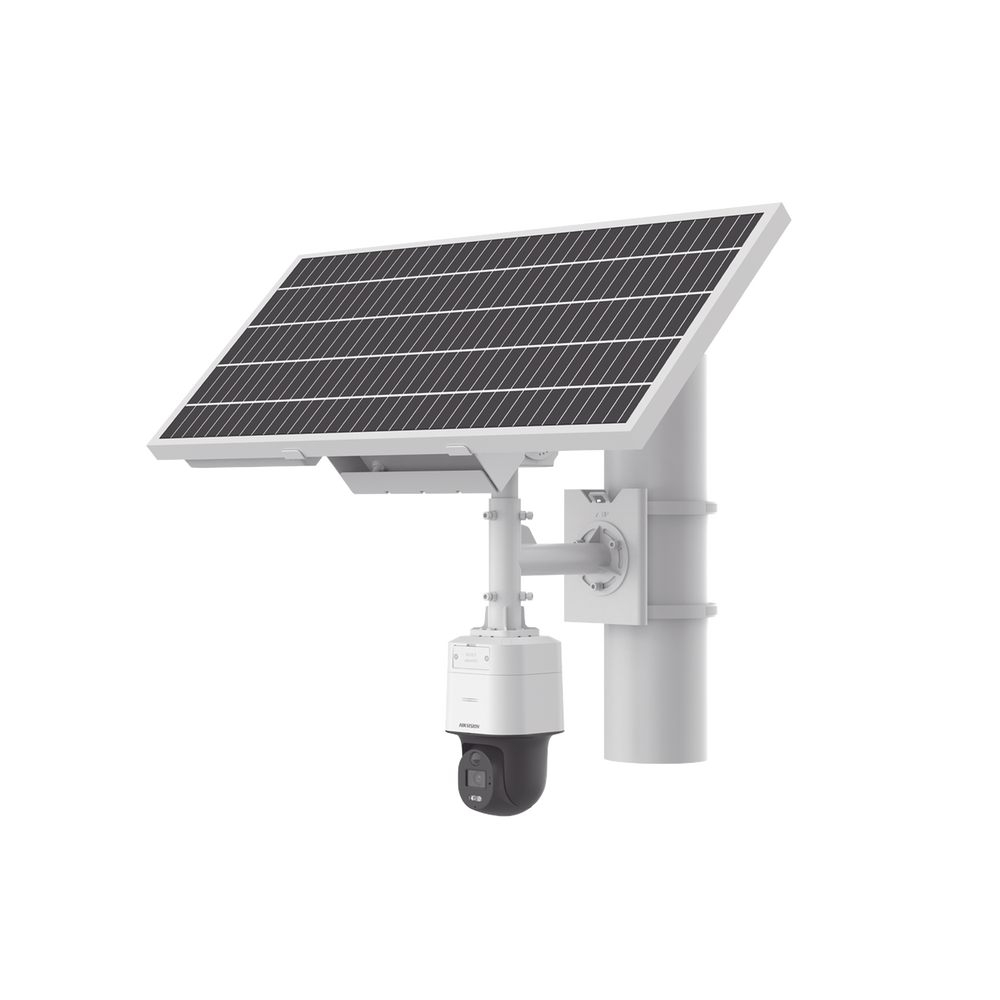 Kit Solar IP All in One / Cámara PT ColorVu 4 Megapixel / Lente 4 mm / Panel Solar / Batería de Respaldo de Litio 23.2Ah (Hasta 24 Días) / Conexión 4G / Accesorios de Instalación