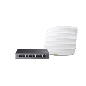 Kit de access point EAP245 y switch PoE TL-SG108PE, doble banda AC, hasta 1750 Mbps, 1 puerto Gigabit
