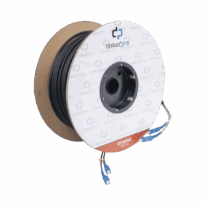 Carrete de Fibra Óptica Monomodo con Conectores SC-SC Duplex, Reforzada con Kevlar, de 100 metros