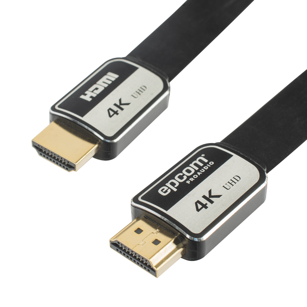 Cable HDMI de 3m | Alta Definición | Version 2.0 | Alta velocidad 18Gbps | 4K@60Hz | Conectores Chapados en Oro | Tipo Plano