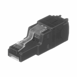 Plug RJ45 UTP, Instalación Recta, Terminación en Campo Certificable, Compatible con Cat5e, Cat6 y Cat6A, Color Negro