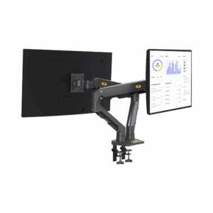 Montaje de Escritorio articulado para 2 monitores de 27-34" / Soporta hasta 16 kg por brazo/ Vesa 75 x 75 / 100 x 100 / Acero / Giro: 360°
