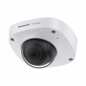Mini Domo IP 5 Megapixel / Lente 2.8 mm / 30 mts IR / Ultra Baja Iluminación / NDAA / ONVIF /  IP67 / IK10 / IA (Filtro de Humanos y Vehiculos) / Merodeo / Conteo de Personas / PoE / Audio y Alarmas I/O / Serie 35 / Honeywell Security