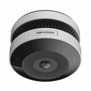 (HikFire) Mini Fisheye IP 4 Megapixel con Detector de Humo Puntual  / Autónomo / Entrada y Salida de Alarma / 15 mts IR / PoE / WDR 120 dB / Alarma de 85 dB / MicroSD 128GB / Compatible con Hik-Connect