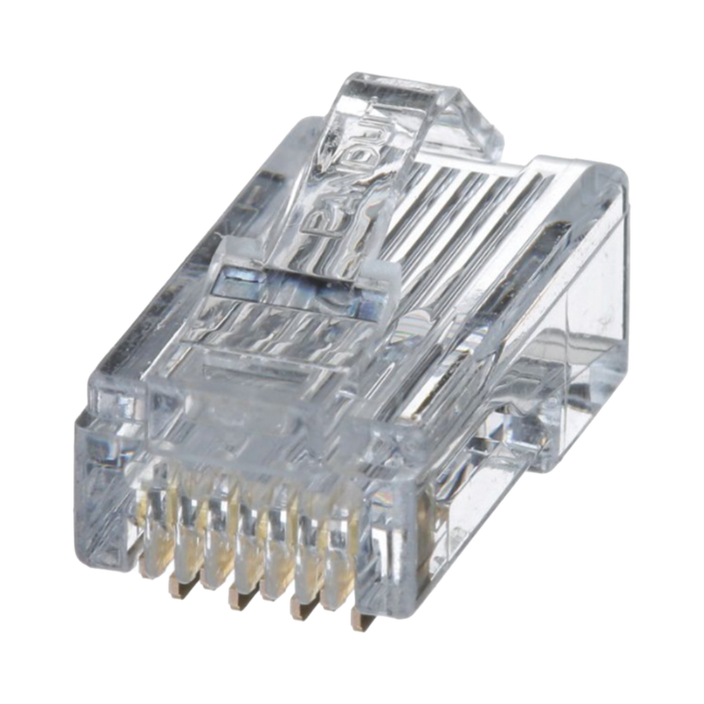 Plug RJ45 Cat5e, Para Cable UTP de Calibres 24-26 AWG, Chapado en Oro de 50 micras, Paquete de 100 piezas
