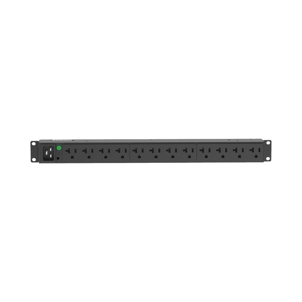 PDU Básico para Distribución de Energía, Enchufe de Entrada NEMA L5-20P, Con 12 Contactos NEMA 5-20R, Instalación Horizontal de 19in, 1UR, 20 Amp, 120 Vca