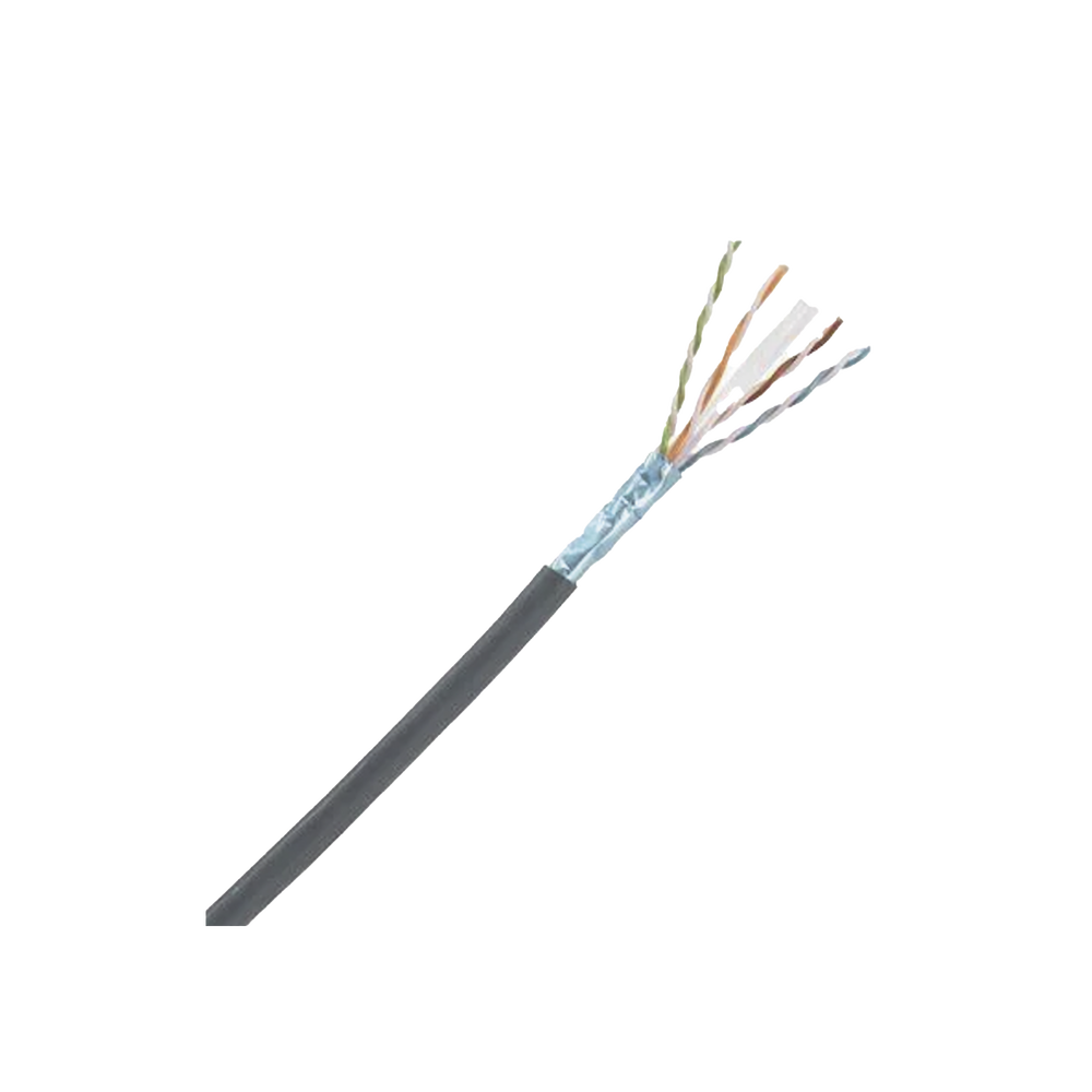 Bobina de Cable Blindado F/UTP de 4 Pares, Cat6A, Soporte de Aplicaciones 10GBase-T, LSZH (Libre de Gases Tóxicos), Color Negro, Para Interior, 305m