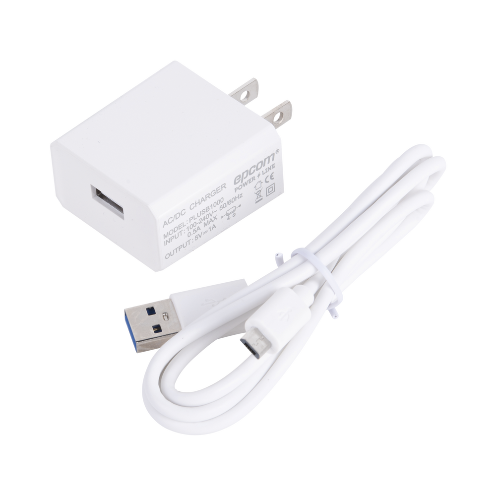 Cargador Micro-USB Profesional de 1 Puerto / 5 VCC / 1 Amper Para Smartphones y Tablets / Voltaje de Entrada de 100-240 VCA