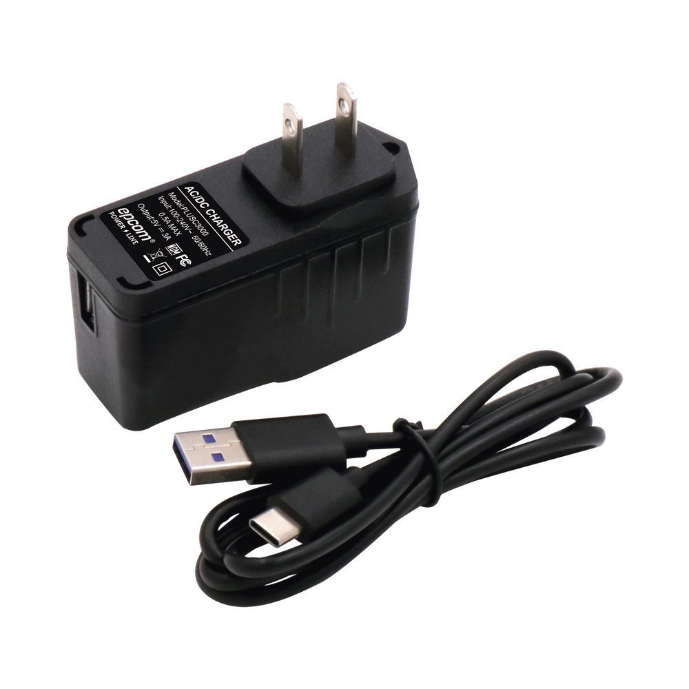Adaptador de pared de 5 Vcc, @ 3 A con micro-USB tipo C