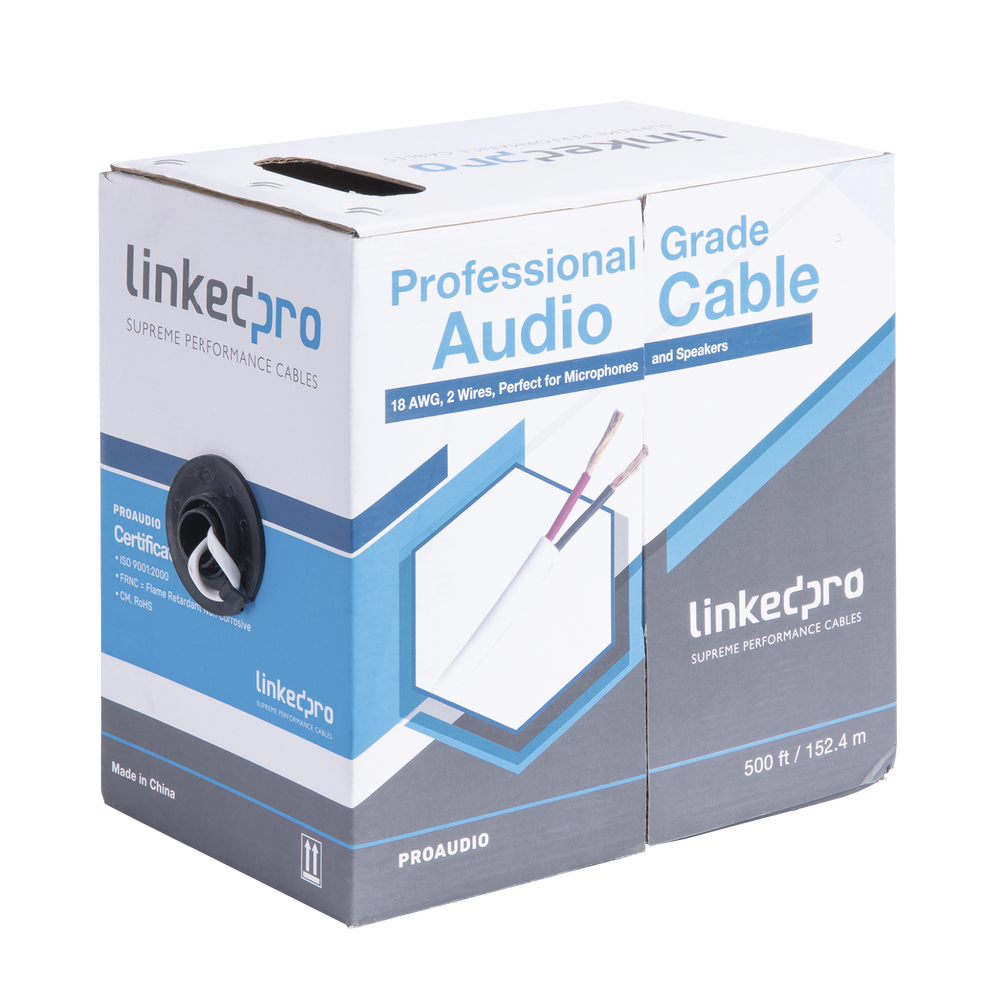 Cable para audio profesional de 2 conductores calibre 18 para aplicaciones de audio y automatización bobina de 152 m