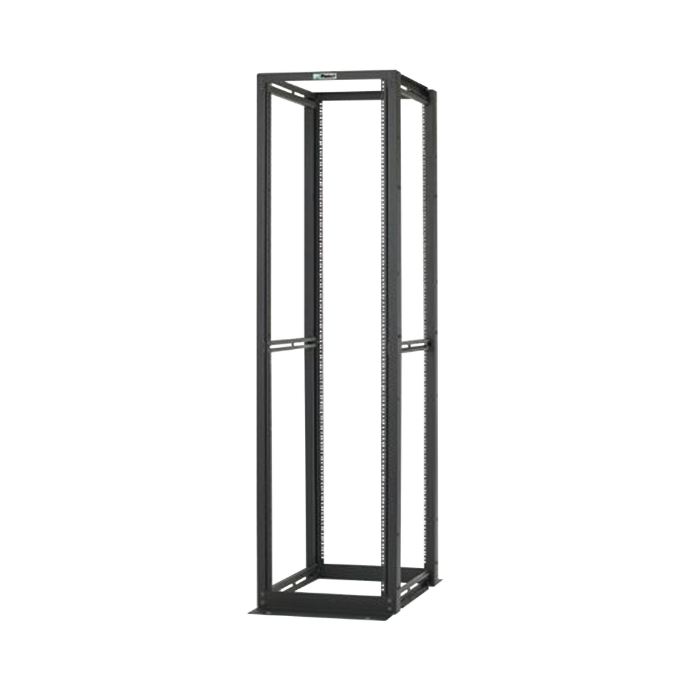 Rack de Cuatro Postes Estándar de 19", Rieles Numerados y Roscados #12-24, Profundidad Máxima de 30 in, 45 Unidades de Rack, Color Negro