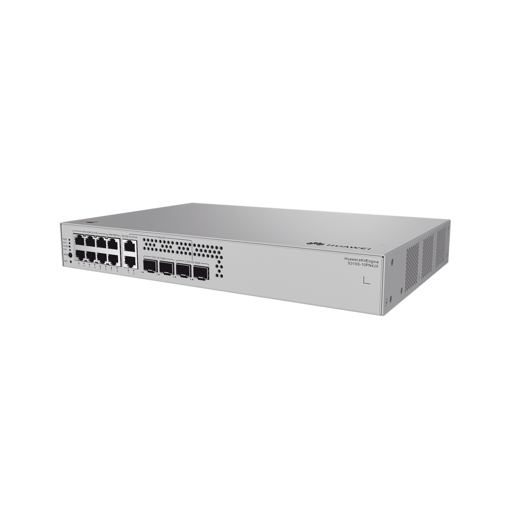 Switch de Acceso eKit Administrable / Capa 2+ / 6 Puertos PoE+ Gigabit + 2 Puertos PoE+ Multi-Gigabit (2.5 Gbps) + 2 Puertos Gigabit + 2 Puertos SFP + 2 Puertos SFP+ / PoE Perpetuo / Presupuesto PoE 128 W / Sin licenciamiento
