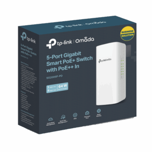 Switch PoE Omada Para Exterior / 1 Puerto PoE++ IN 802.3 af/at/bt / 4 Puertos PoE+ OUT Gigabit / Adminstración Centralizada Omada