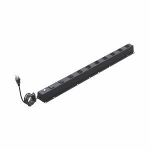 PDU Vertical de 10 Contactos (NEMA 5-15R). Volt. Ent./Sal.: 120Vca/15A compatible con Racks EIRL y EIQR.