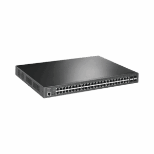 Switch L2+ Omada PoE+ / 48 Puertos PoE+ 10/100/1000 Mbps / 4 Puertos SFP 1G / 2 Puertos Consola (RJ45 y microUSB) / Administración Centralizada Omada o Stand-Alone / Multicast IGMP / Calidad de Servicio / Presupuesto PoE 384W / Montaje en Rack