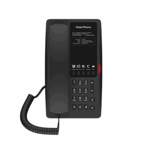 Teléfono IP WI-FI para Hotelería, Puerto USB-A para carga, 5 teclas programables para servicio rápido (Hotline), plantilla personalizable con PoE