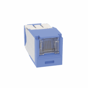 Conector Jack RJ45 Estilo TG con Ventana, Mini-Com, Categoría 6A, de 8 posiciones y 8 cables, Color Azul