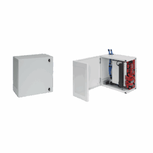 Gabinete de Montaje en Pared L-Box, 610 x 610 x 313 mm, de Acero, 6 UR, Color gris