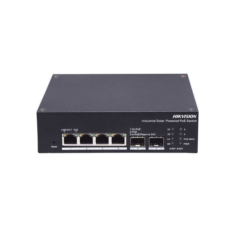 Switch Industrial con UPS / Administrable Gigabit / 3 Puertos Gigabit PoE+ (30 W) + 1 Puertos Gigabit PoE++ (90 W) / 2 Puertos SFP / 120 W Total / 48 a 57 VCD / Ideal para Proyectos / 300 Metros de Distancia