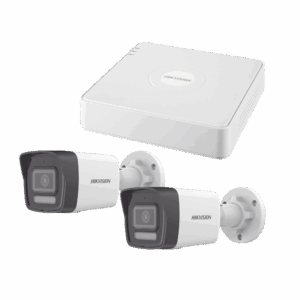 Kit IP 1080p (2 Megapixel) / NVR de 4 Canales con 4 Puertos PoE / 2 Cámaras Bala IP con Microfono Integrado / ColorVu Lite y ACUSENSE Lite