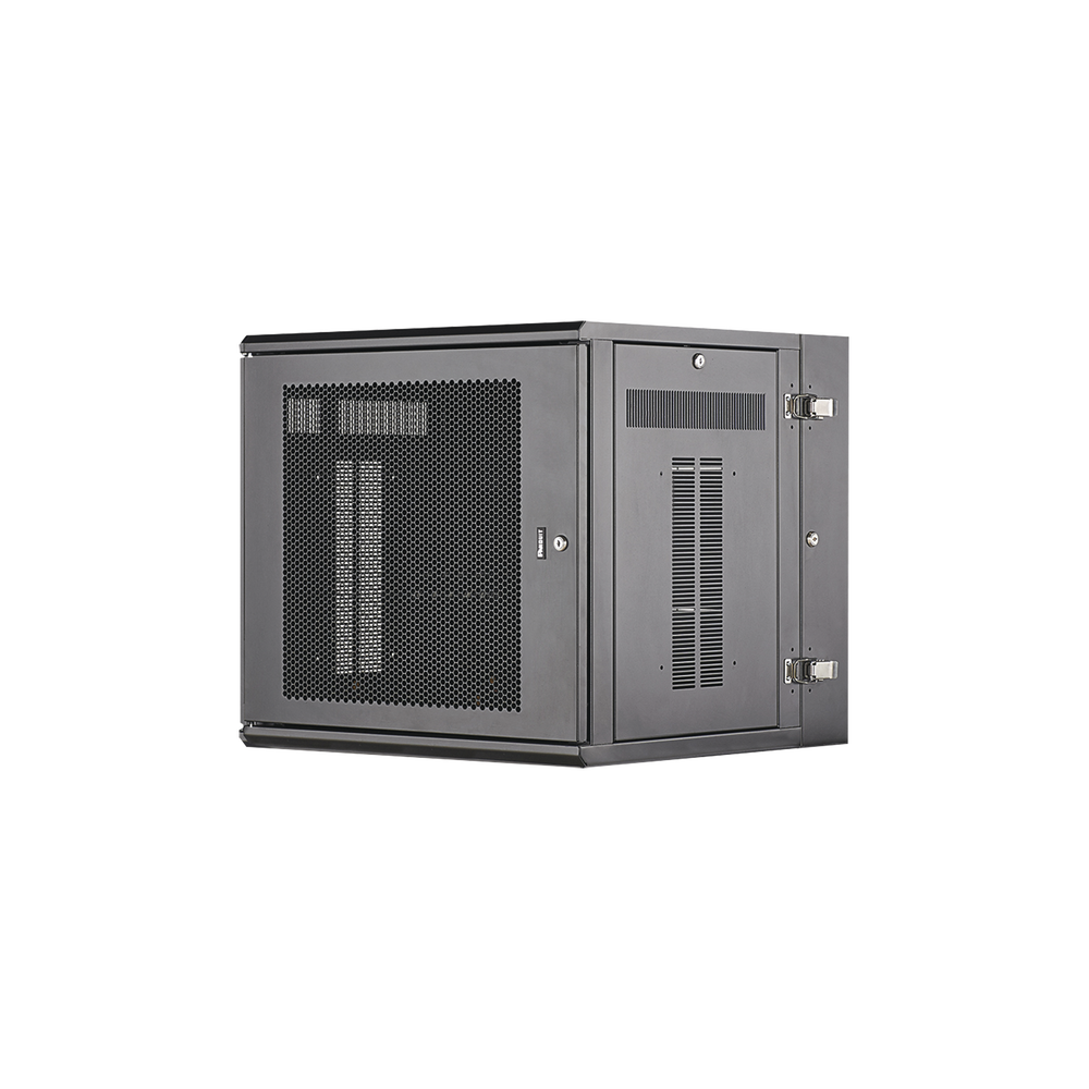 Gabinete PanZone de Montaje en Pared, de 19in, Puerta Ventilada, 12 UR, 635mm de Profundidad, Color Negro