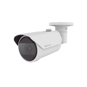 Camara Bala IP 8MP con funciones IA / Lente Motorizado 3.2 a 10.2 mm / WDR 120dB / H.265 / RanuraSD / Protección IP66 IK10 / IR 30m