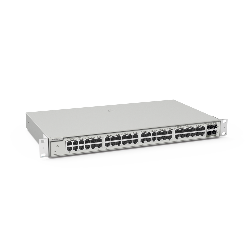 Switch Administrable Capa 3 con 48 puertos Gigabit + 4 SFP+ para fibra 10Gb, gestión gratuita desde la nube