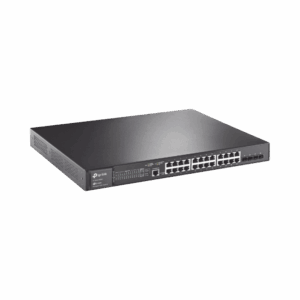 Switch L2+ Omada PoE+ / 24 Puertos PoE+ 10/100/1000 Mbps / 4 Puertos SFP 1G / 2 Puertos Consola (RJ45 y microUSB) / Administración Centralizada Omada o Stand-Alone / Multicast IGMP / Calidad de Servicio / Presupuesto PoE 384W / Montaje en Rack