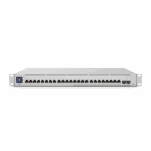 UniFi Switch Empresarial Capa 3 de 24 puertos PoE 802.3af/at (12 puertos 2.5G y 12 puertos 1G) + 2 puertos 1/10G SFP+, 400W, pantalla informativa