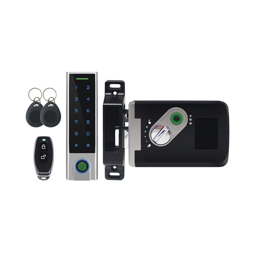 Kit de Cerradura Inteligente / Incluye Teclado y Control Remoto / Soporta Huella, Tarjeta y Contraseña / Teclado Metálico IP65