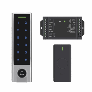 Mini Controlador de Acceso con Teclado Inalámbrico / Cuenta con Botón de Salida Inalámbrico / Soporta Tarjeta y Contraseña / Cuenta con Botón de Timbre