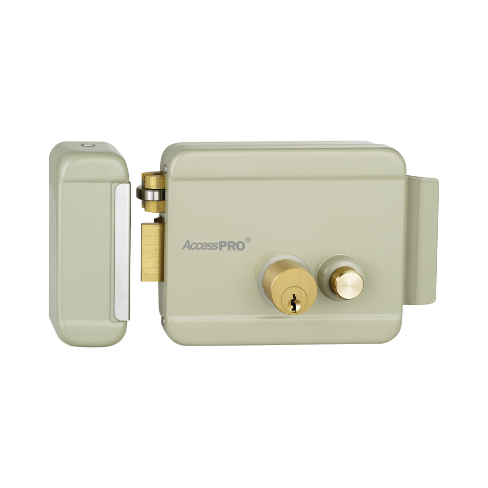 Cerradura Eléctrica con Botón de Salida / Incluye Llave / Exterior / Izquierda