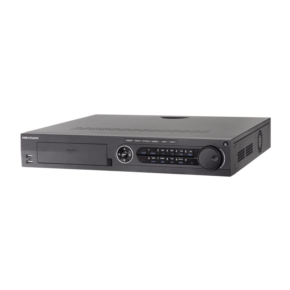 DVR 32 Canales TurboHD + 32 Canales IP / 8 Megapixel (4K) / 4 Bahías de Disco Duro / Audio por coaxitron / RAID 0,1,5,6,10 / POS / Acusense / 16 Entradas de Alarma