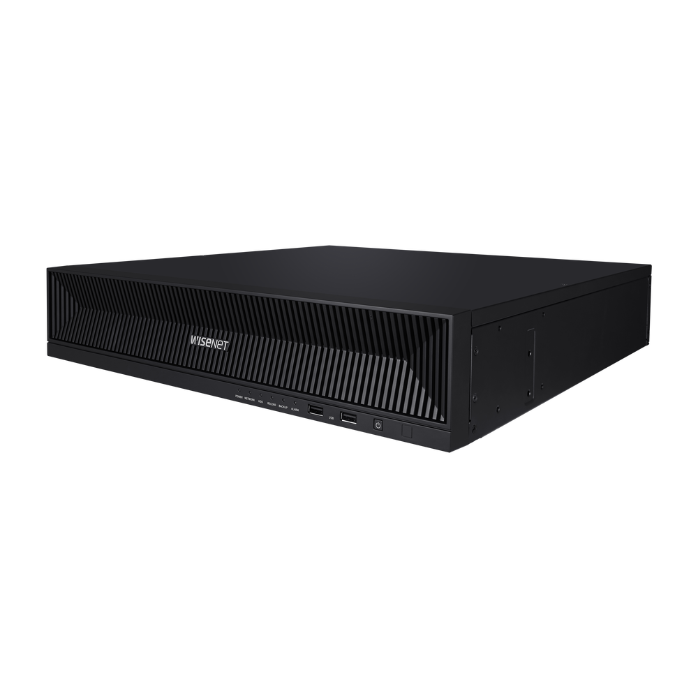 NVR de 16 canales / 32MP / Hasta 4 Discos Duros / Switch PoE+ 16 puertos / Wisenet P2P / H.265 & WiseStream