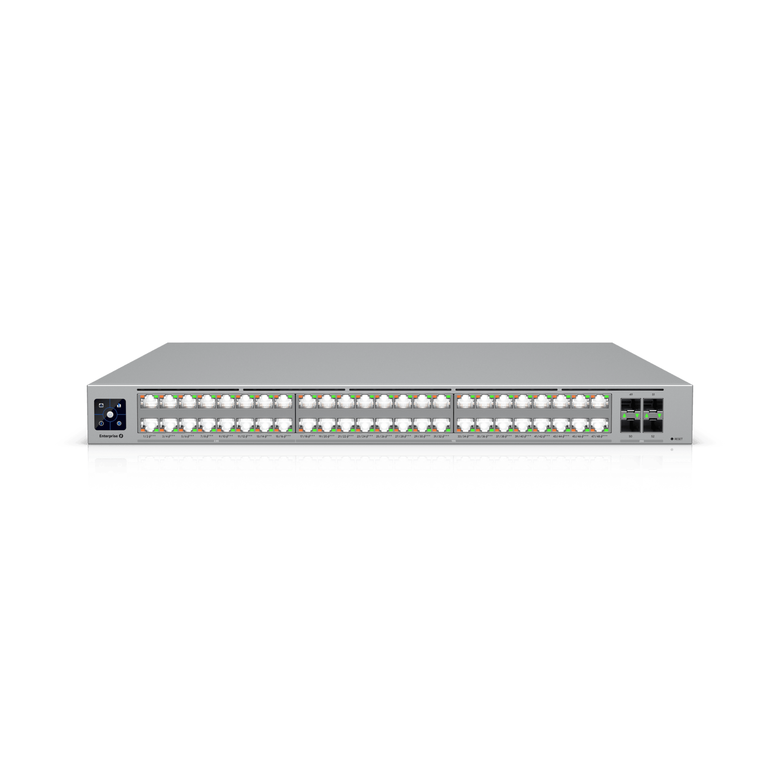 Enterprise Campus 48 PoE, Switch Empresarial Etherlighting PoE+++ Capa 3 de 48 Puertos (32 x 10 GbE y 16 x 2.5 GbE) y 4 Puertos SFP28 de 25 G de Alta Disponibilidad