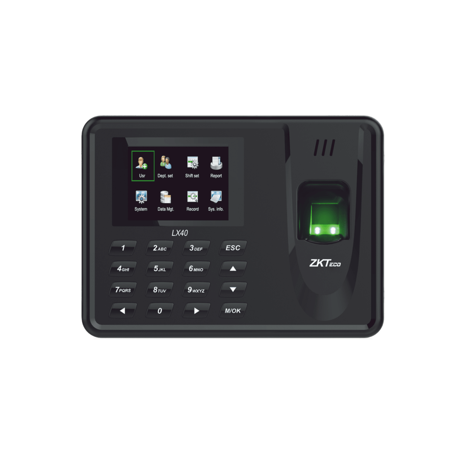 Lector de Huella con Teclado para Control de Asistencia, 500 Huellas, Genera Reporte por USB en Excel, Descarga mediante memoria USB / (solo en idioma ingles)