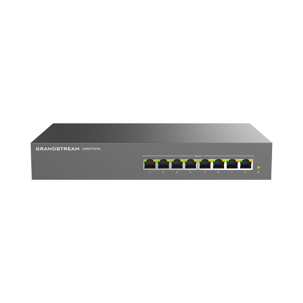 Switch PoE+ Gigabit No Administrable / 8 puertos 10/100/1000 Mbps / 8 puertos PoE+ / hasta 145W
