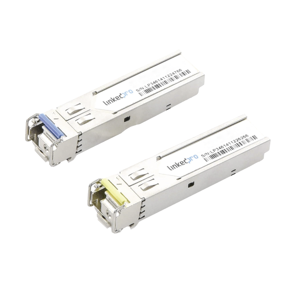 Transceptores Ópticos Industriales Bidireccionales SFP+ (Mini-Gbic) / Monomodo 1270 & 1330 nm / 10 Gbps / 10GBASE / Conector LC/UPC Simplex / DDM / Hasta 10 km / 2 Piezas