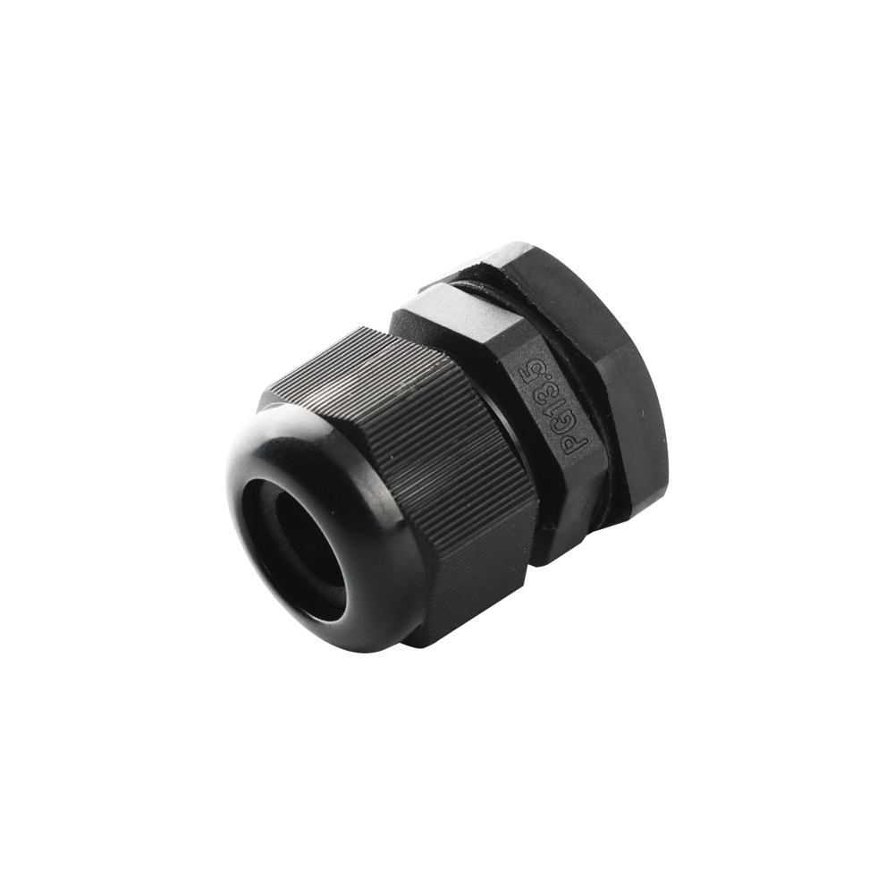 Conector Plástico Negro Tipo Glándula para Cable de 3.5 a 6 mm de Diámetro.