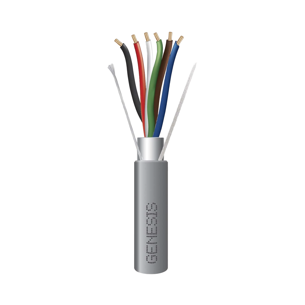 Bobina de 305 Metros de Cable 6 x 22 AWG / Blindado / Plenum de Color Gris / Aplicaciones de Audio, Seguridad y Control